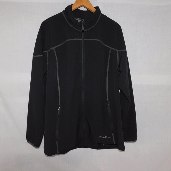 Eddie Bauer Womens 2XL Black Light soft Shell water resistant wind jacket - Picture 2 of 14
